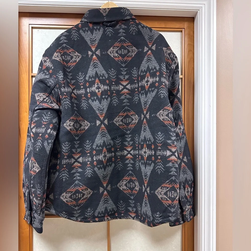 Jachs Men’s Multi Aztec Sherpa Lined Wool Blend  Winter Jacket Shacket New - Picture 11 of 15